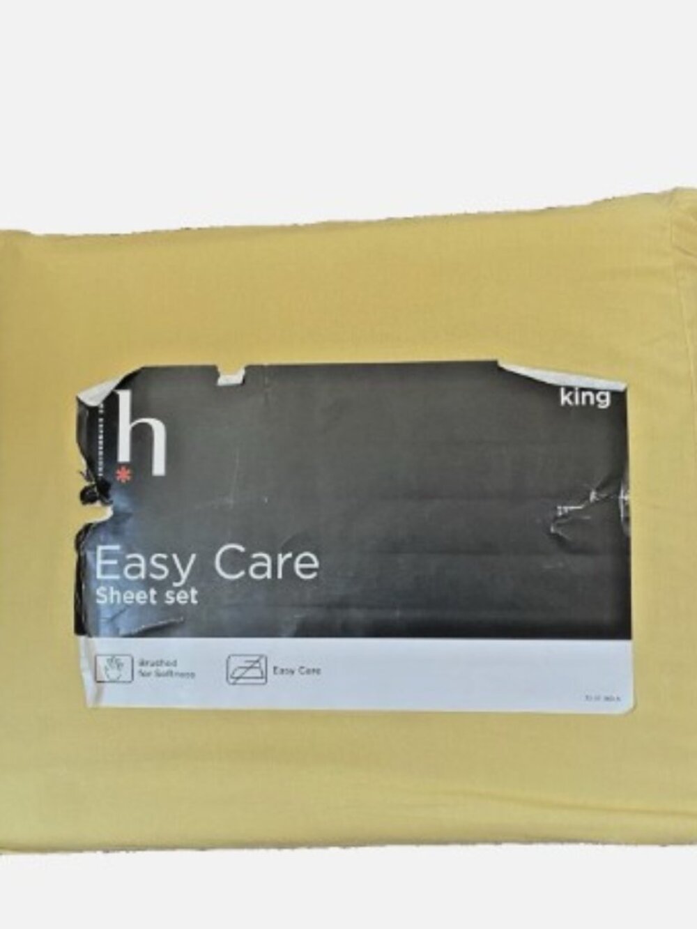 NWT HOME EXPRESSIONS Coton Blend 4 Pc King Sheet Set Gold OEKO-TEX Retail $95.00